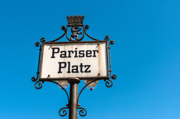 pariser platz sign in berlin