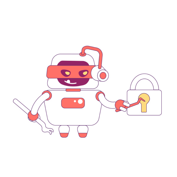 hacker robot red linear object