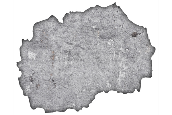 map of north macedonia on weathered