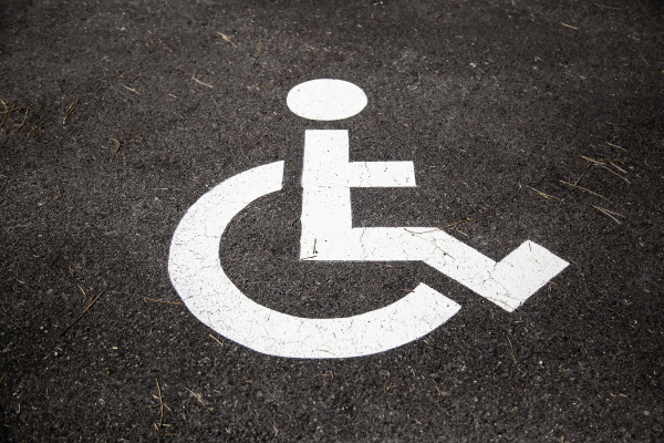 disabled sign on the asphalt