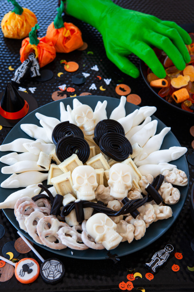 halloween sweets in skull shape