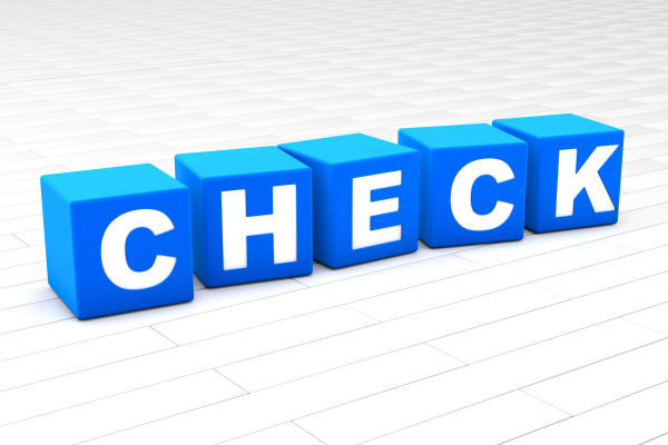 3d illustration of the word check