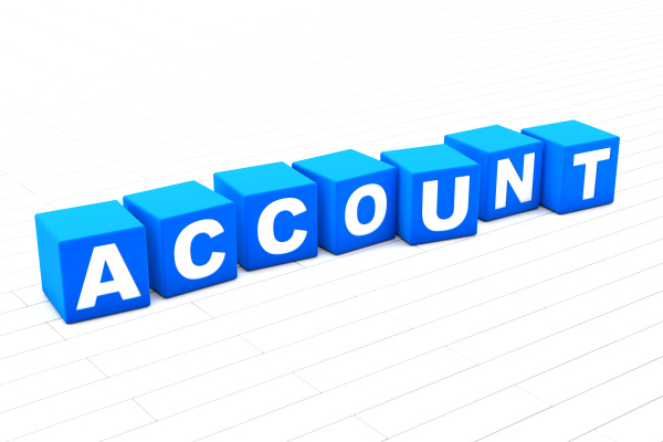 3d illustration of the word account