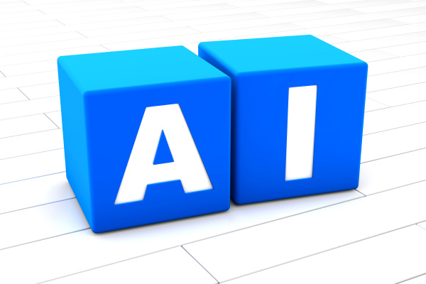 3d illustration of the word ai
