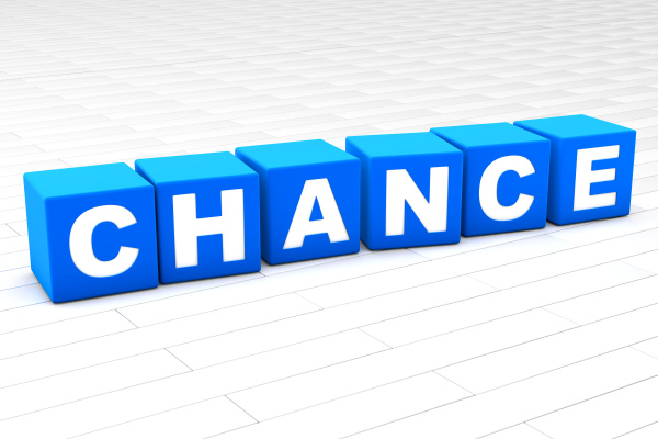3d illustration of the word chance