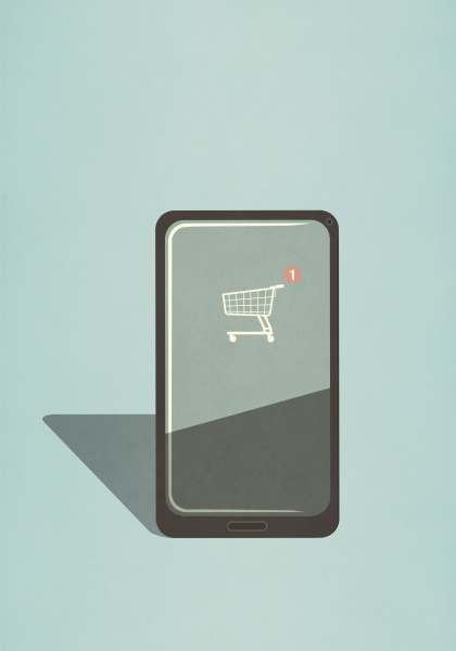 shopping cart app on smart phone