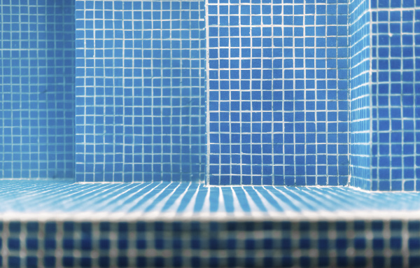 blue swimming pool mosaic
