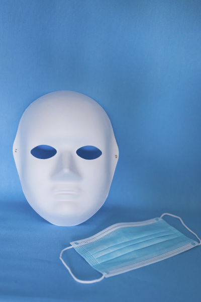 studio shot of theater mask and