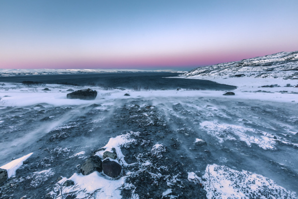 coastal landscape in winter lebesby