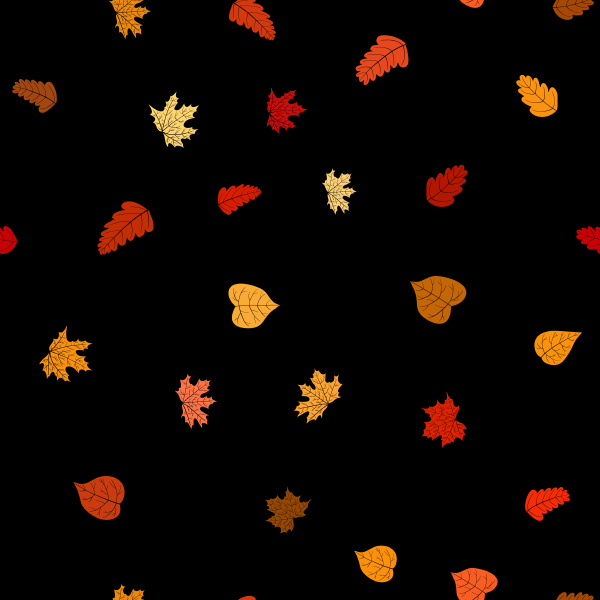 abstract doodle autumn leaves seamless