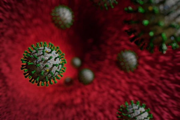 medical illustration floating corona virus