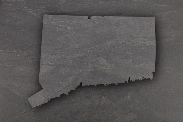 map of connecticut on dark slate