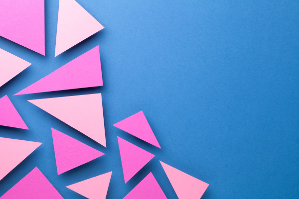 pink triangular shapes in minimal creative