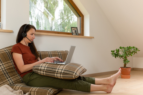 women working from home on a