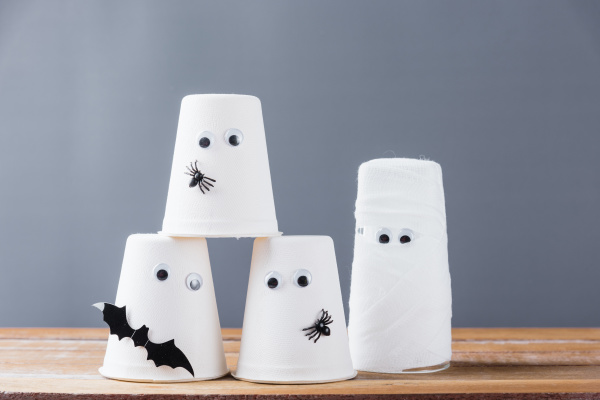 closeup paper cup ghost spider