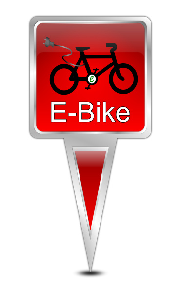 red map pointer with e bike