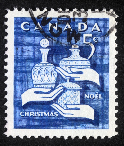christmas stamp printed in canada