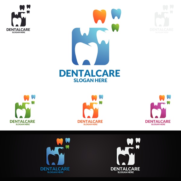 dental logo with tooth abstract design