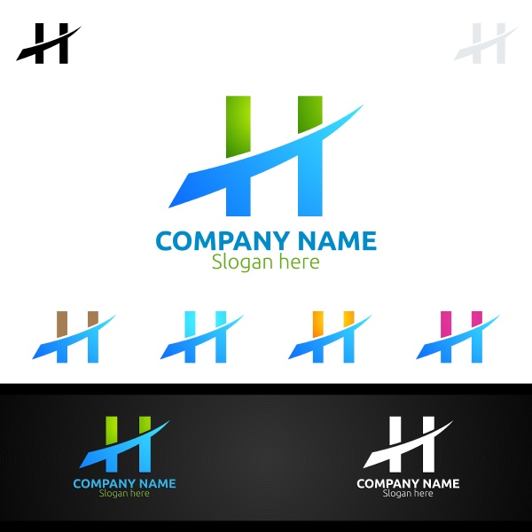 letter h for digital logo