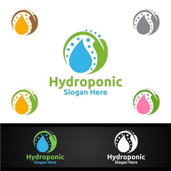 water hydroponic gardener logo with green