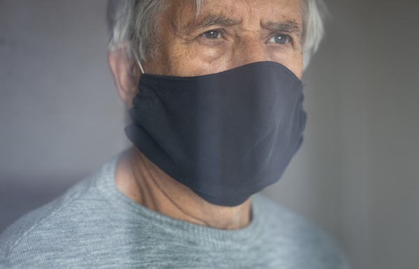 senior man wearing a facemask