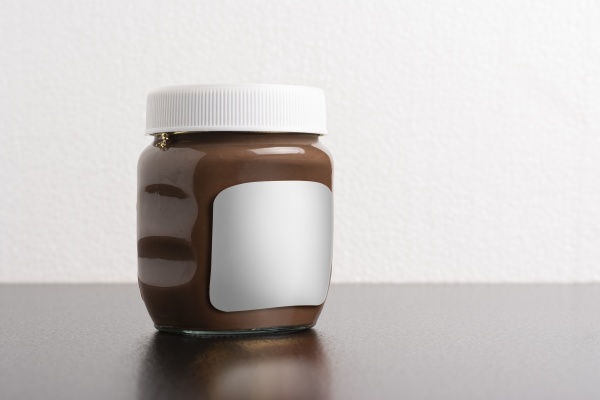 hazelnut spread chocolate jar with round
