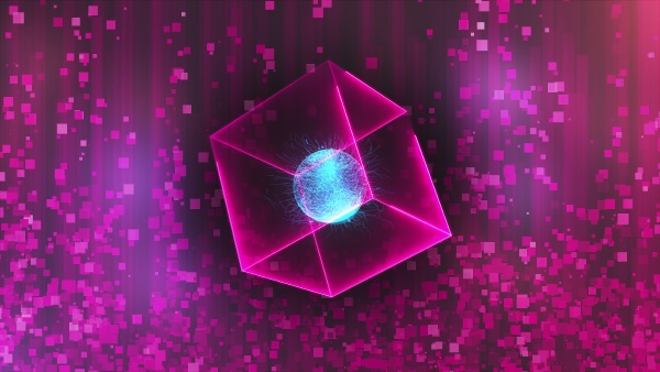 neon, cube, with, data, center, in - 28966556