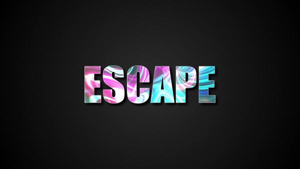 letters of bright shiny escape text