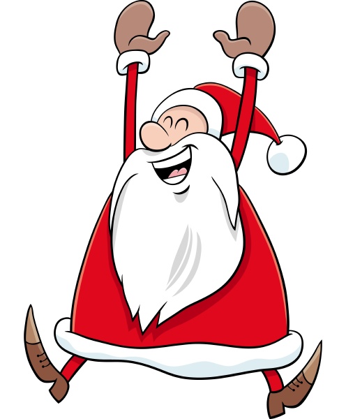 cartoon happy santa claus character on