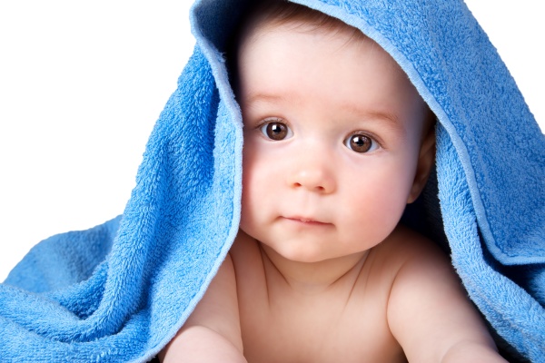 cute baby in a towel