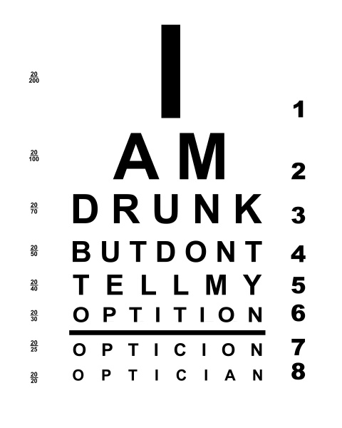 funny drunk eye chart
