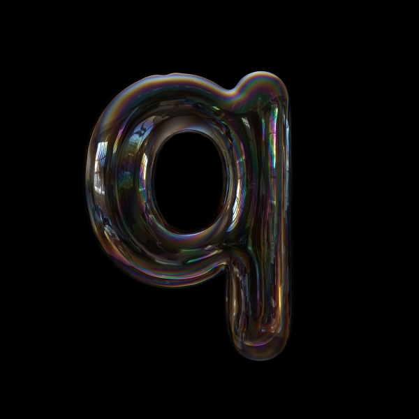 soap bubble letter q