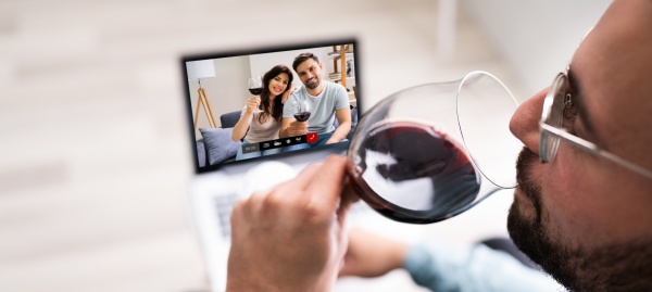 online virtual wine drinking party
