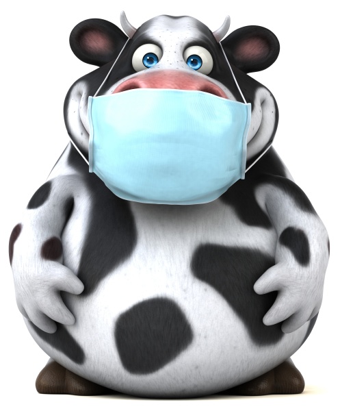 fun 3d cartoon cow with a