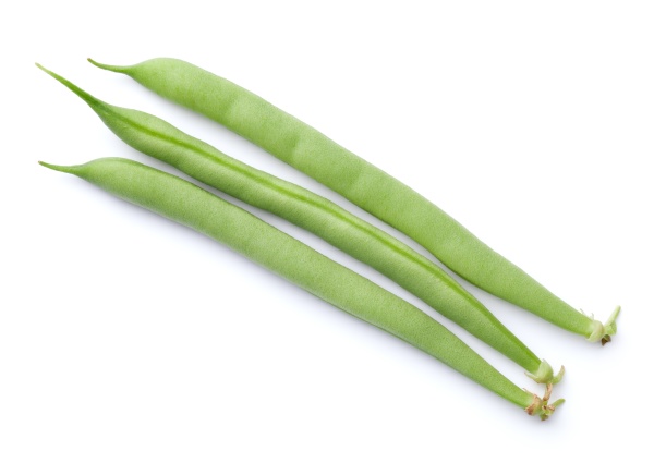 fresh green beans isolated over white