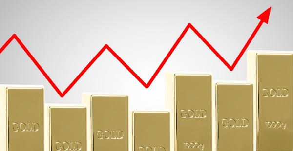 gold price increase symbolized by rising