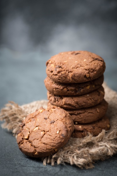 cookies with hazelnuts and chocolate