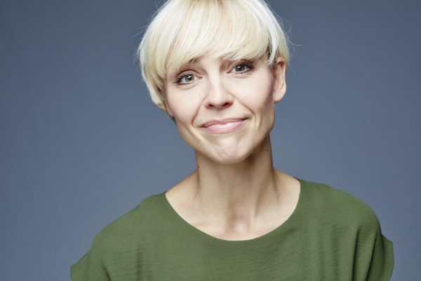 portrait of smiling blond woman in