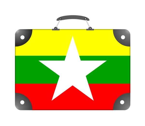 myanmar country flag in the form