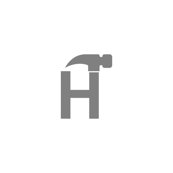 letter h and hammer combination icon