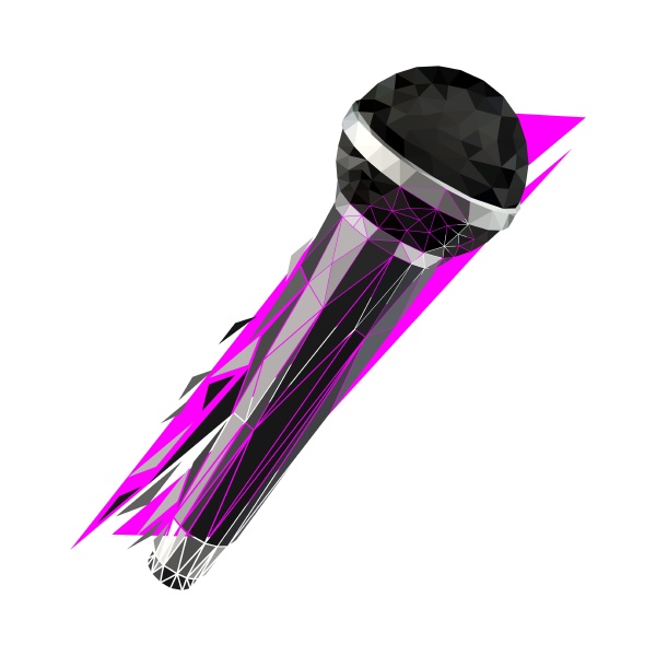 vector microphone in low poly style