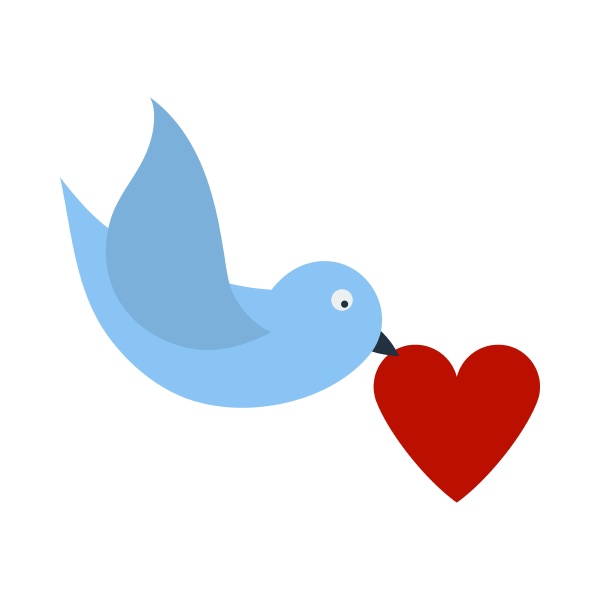dove with heart icon