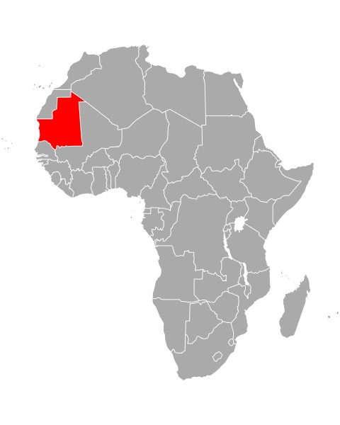 map of mauritania in africa