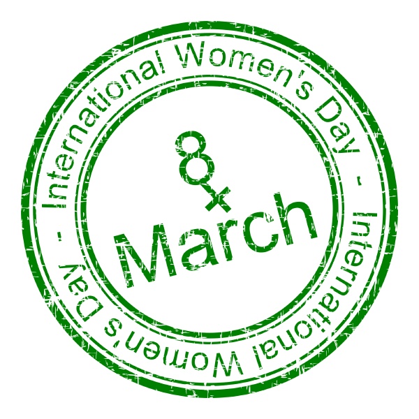 international women s day rubber stamp