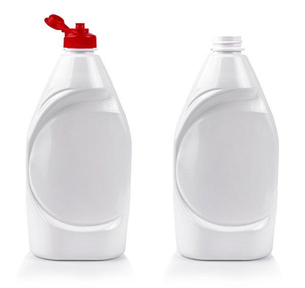 white plastic bottle for liquid detergent