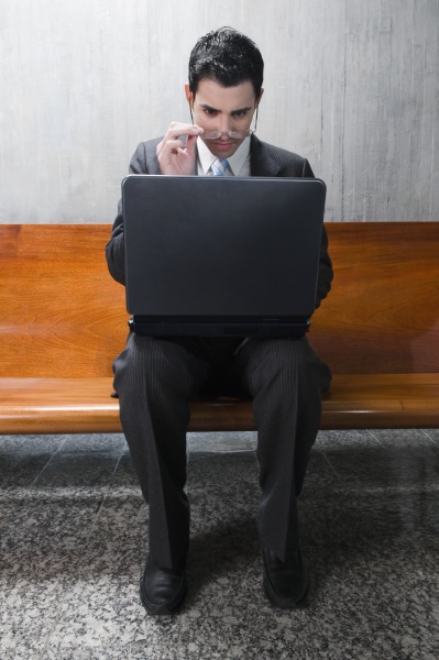 businessman using a laptop on a