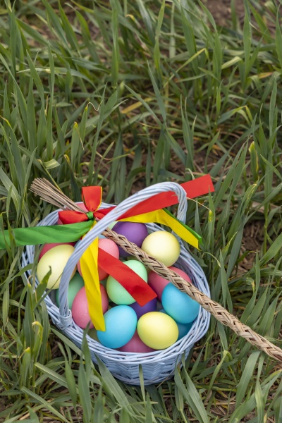 easter, still, life, with, colored, eggs - 29411360