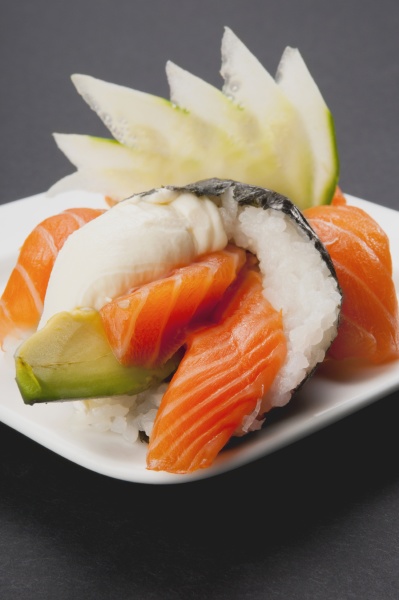 close up of temaki sushi
