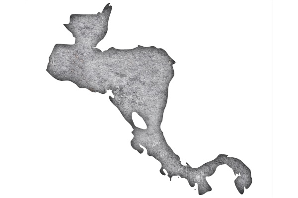 map of central america on weathered