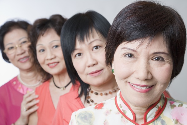 portrait of three senior women and
